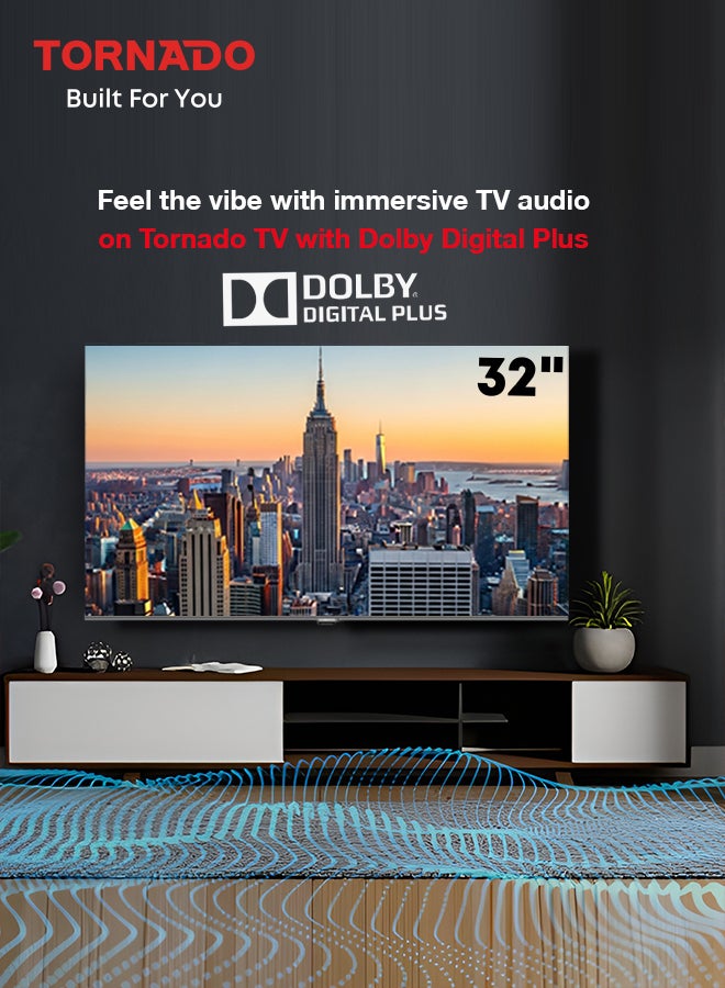 TORNADO TORNADO 32 Inch HD Google TV Smart, Built-in Receiver, Dolby Digital Plus, Game Mode, Chrome Cast Built-in 32EA3300X black - Image 4