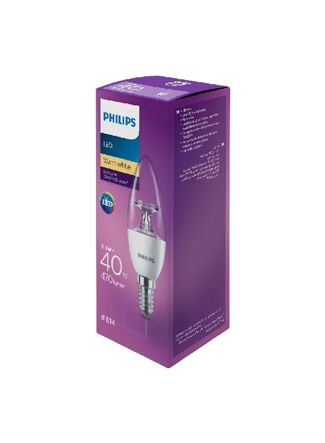 فيليبس CorePro 5.5W 2700K ND E14 B35 Candle LED Bulb 11 x 4.5 x 4.5 cm 929001142568 Warm White  - Image 2