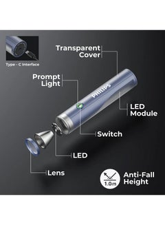 فيليبس 400/350 Lumens Multi-Functional Rechargeable Flashlight 20.9 x 4.6 x 4.6 cm SFL1188/56 Grey  - Image 3