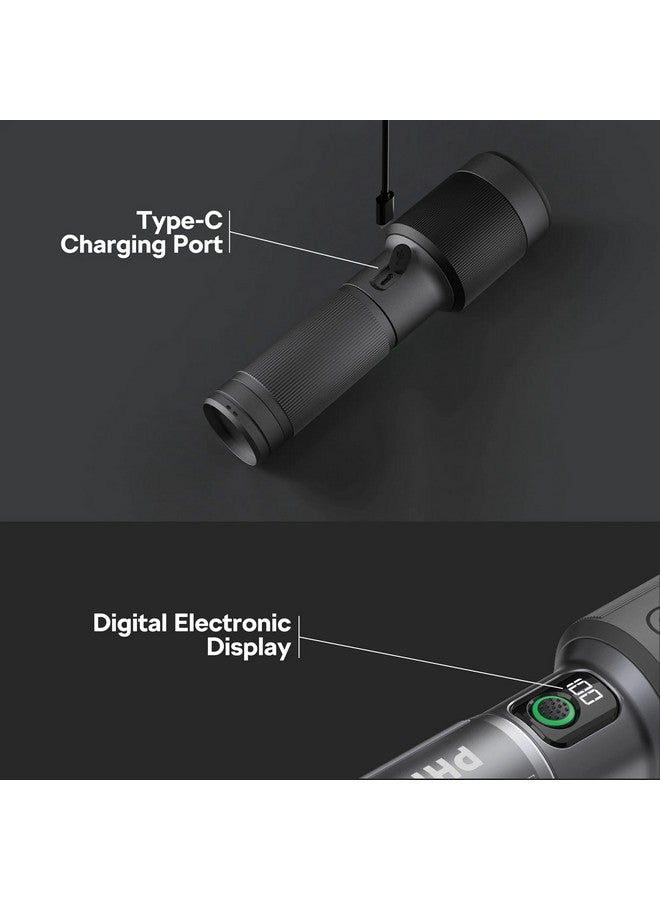 Philips 2000 Lumens Aircraft Aluminium Alloy Zoom LED Rechargeable Flashlight Grey and Black 21.3 x 4.4 x 6.05 cm SFL5101/56 - Image 4