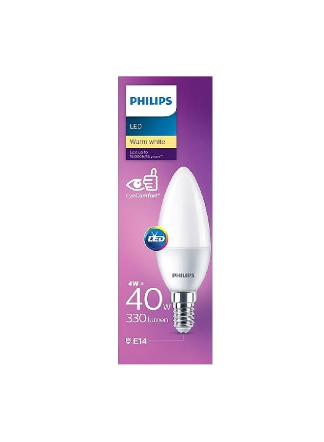 Philips EyeComfort 4W 2700K 330LM E14 B35 LED Bulb 11 x 3.6 x 3.6 cm PHI-929002273284 Warm White - Image 3