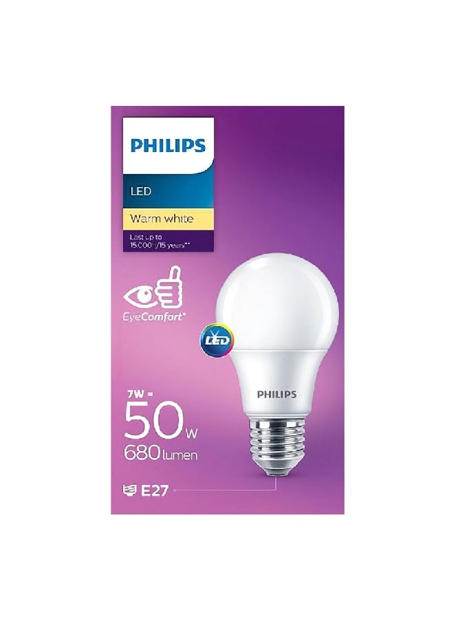 Philips EyeComfort 7W 3000K 680LM E27 LED Bulb 10.7 x 6.1 x 6.1 cm PHI-929002298984 Warm White - Image 1