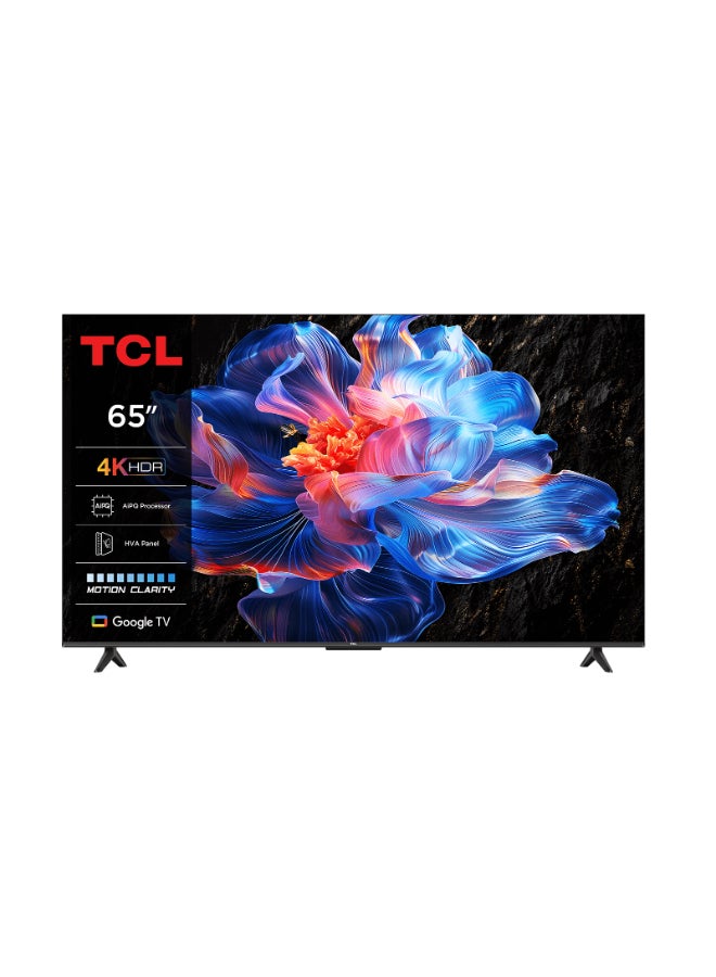 TCL 65 Inch Metallic Bezel-Less HVA Panel 4K HDR LED Google TV 65P6K black - Image 1