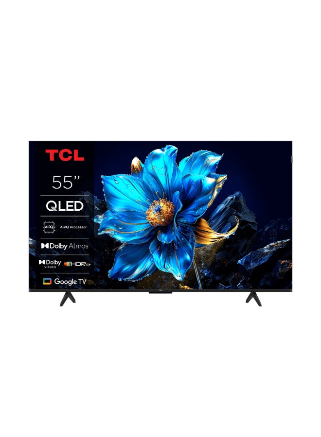 TCL - 55 Inch AiPQ Processor Slim Uni-Body QLED Gaming TV 55P7K black - Image 1