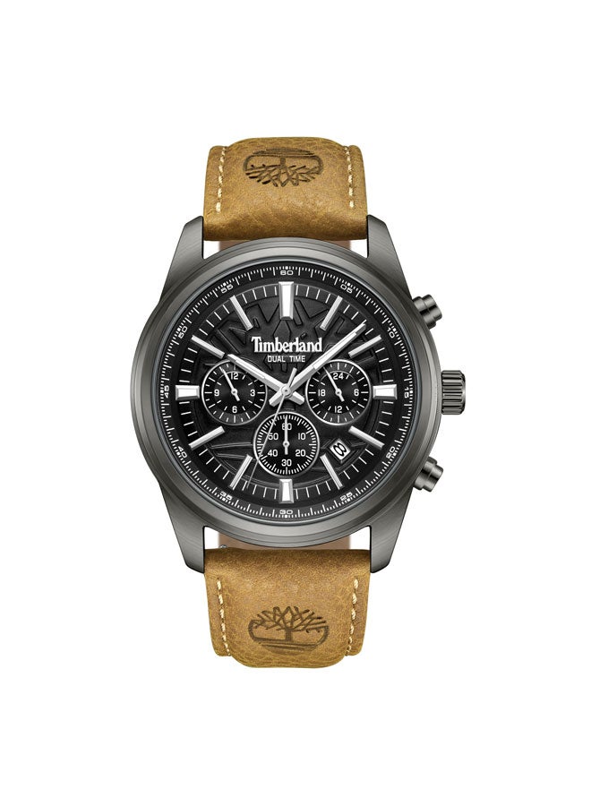 Timberland Men's Northbridge 45 mm Men's Multifunction Watch Black Dial  & Brown Leather Strap - Image 1