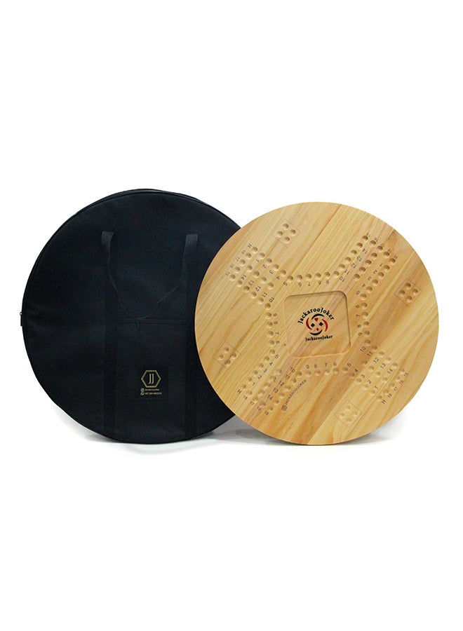 جاكارو جوكر Solid Pine Wood Jacaroo Double Sided Board Game For 4 And 6 Players, Two Sides Jakaroo With Glass Marbles, Playing Cards And Carry Bag 4 Players  - Image 4