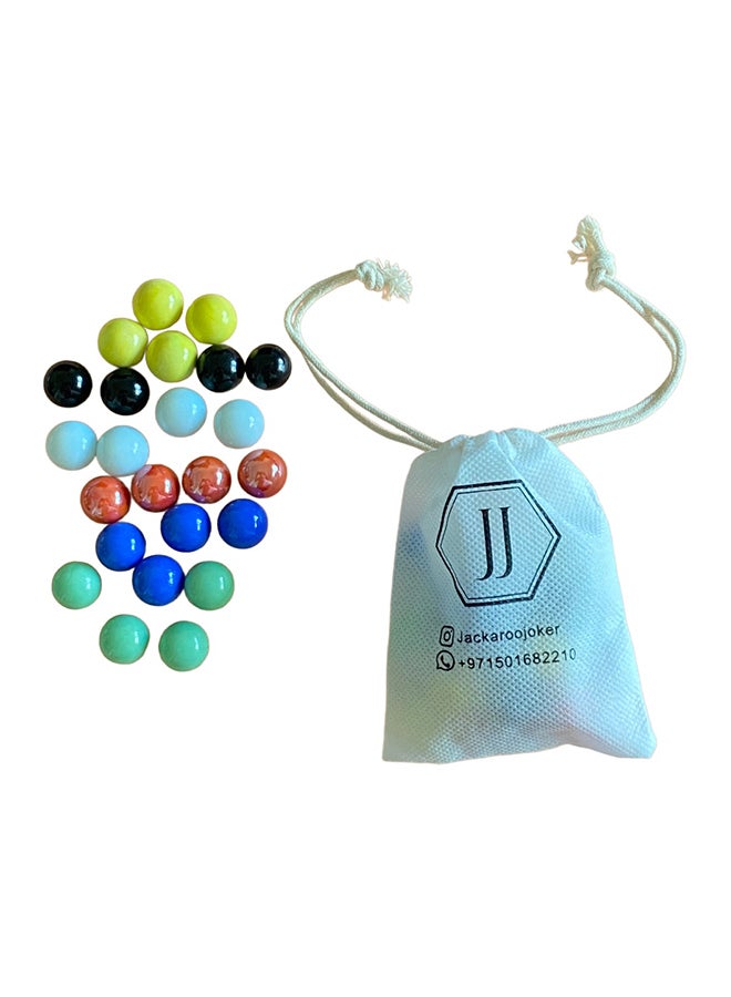جاكارو جوكر Solid Pine Wood Jacaroo Double Sided Board Game For 4 And 6 Players, Two Sides Jakaroo With Glass Marbles, Playing Cards And Carry Bag 4 Players  - Image 5