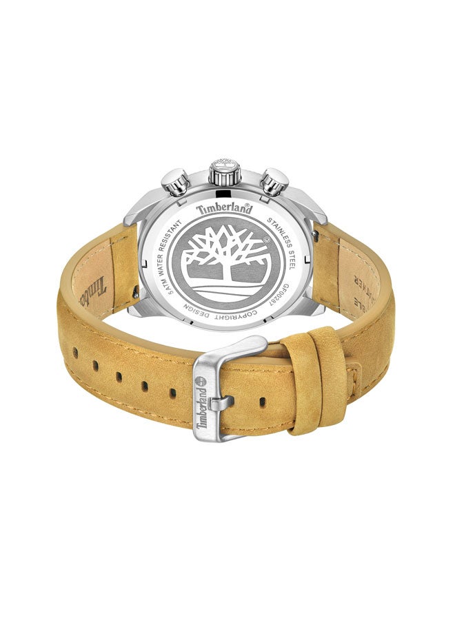 Timberland Men's Henniker Ii 46 mm Men's Multifunction Watch Black Dial  & Brown Leather Strap - Image 3