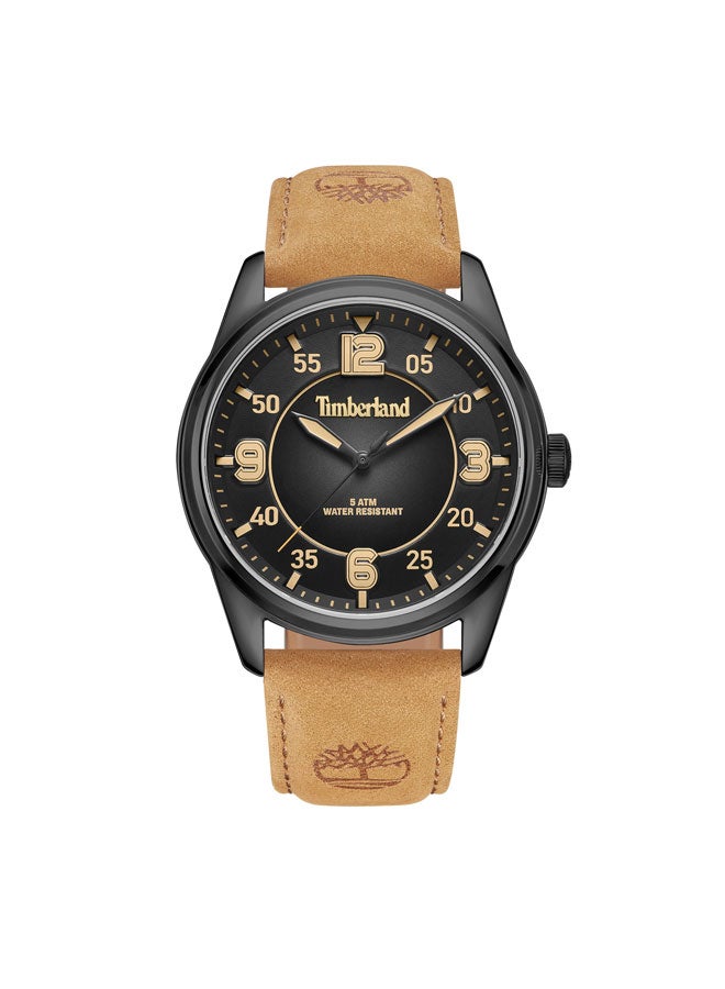 Timberland Men's Eastport 45 mm Men's Multifunction Watch Grey Dial  & Brown Leather Strap - Image 1