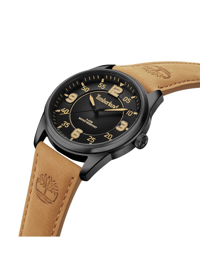 Timberland Men's Eastport 45 mm Men's Multifunction Watch Grey Dial  & Brown Leather Strap - Image 2