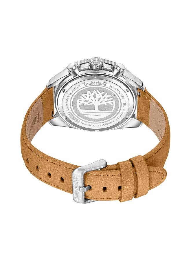 Timberland Men's Marshfield 44 mm Men's Multifunction Watch Blue  Dial  & Brown Leather Strap - Image 3