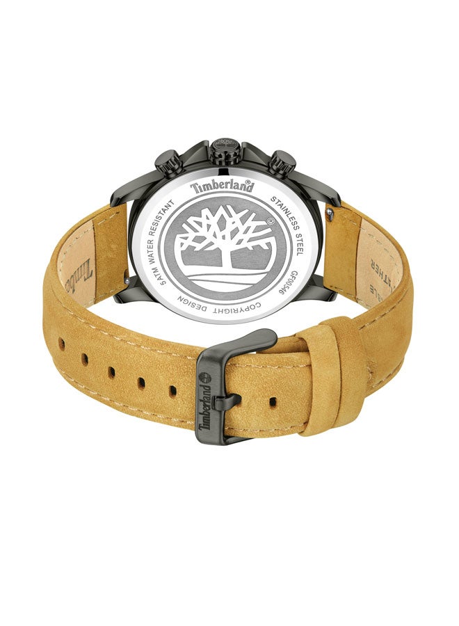 تمبرلاند Boys' Bernardston 45 mm Men's Multifunction Watch Black Dial  & Brown Leather Strap  - Image 3