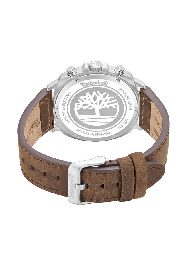 Timberland Men's Williston-Small 43.5 mm Men's Multifunction Watch Blue Dial  & Brown Leather Strap - Image 3