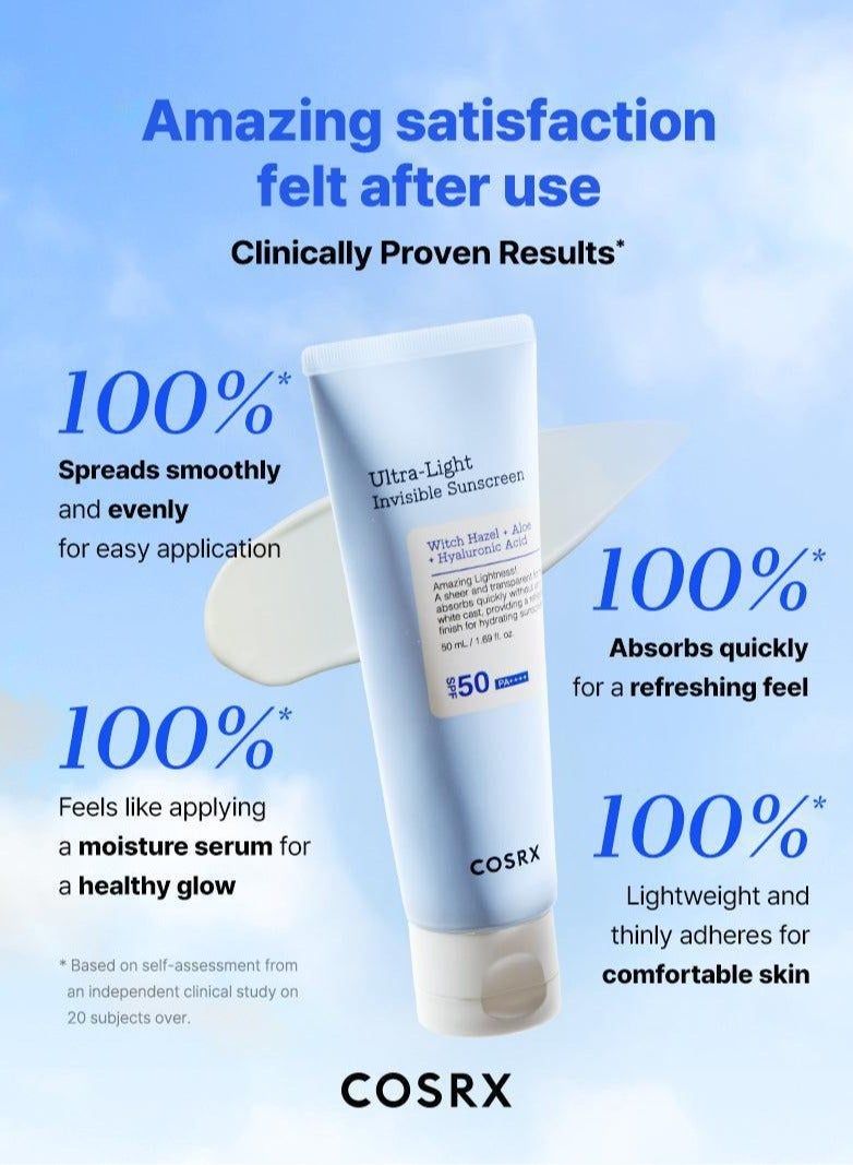 Cosrx Ultra Light Invisible Sunscreen SPF 50 PA++++ - 50ml  - Image 3