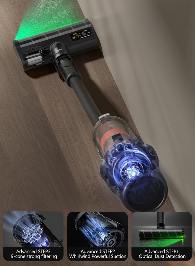 Deerma Cordless Portable Vacuum Cleaner Lightweight, Rechargeable, Powerful Suction with Multiple Attachments for Home, Car, and Office Use 240 W T30 Black  - Image 2