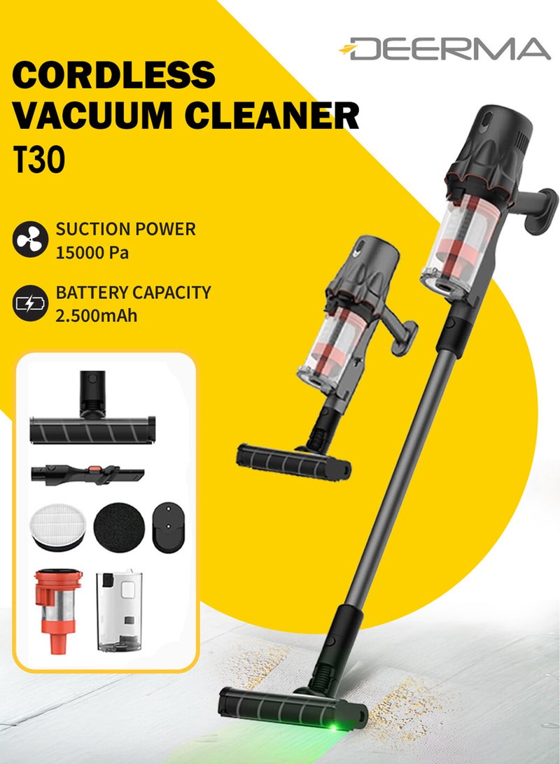 ديرما مكنسة كهربائية محمولة بدون سلك خفيفة الوزن، قابلة للشحن، بقوة شفط عالية مع ملحقات متعددة للاستخدام في المنزل والسيارة والمكتب - Image 1