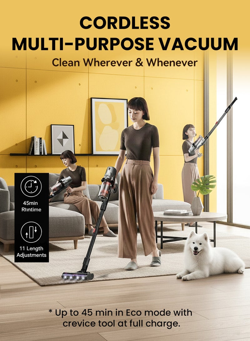 ديرما مكنسة كهربائية محمولة بدون سلك خفيفة الوزن، قابلة للشحن، بقوة شفط عالية مع ملحقات متعددة للاستخدام في المنزل والسيارة والمكتب - Image 2