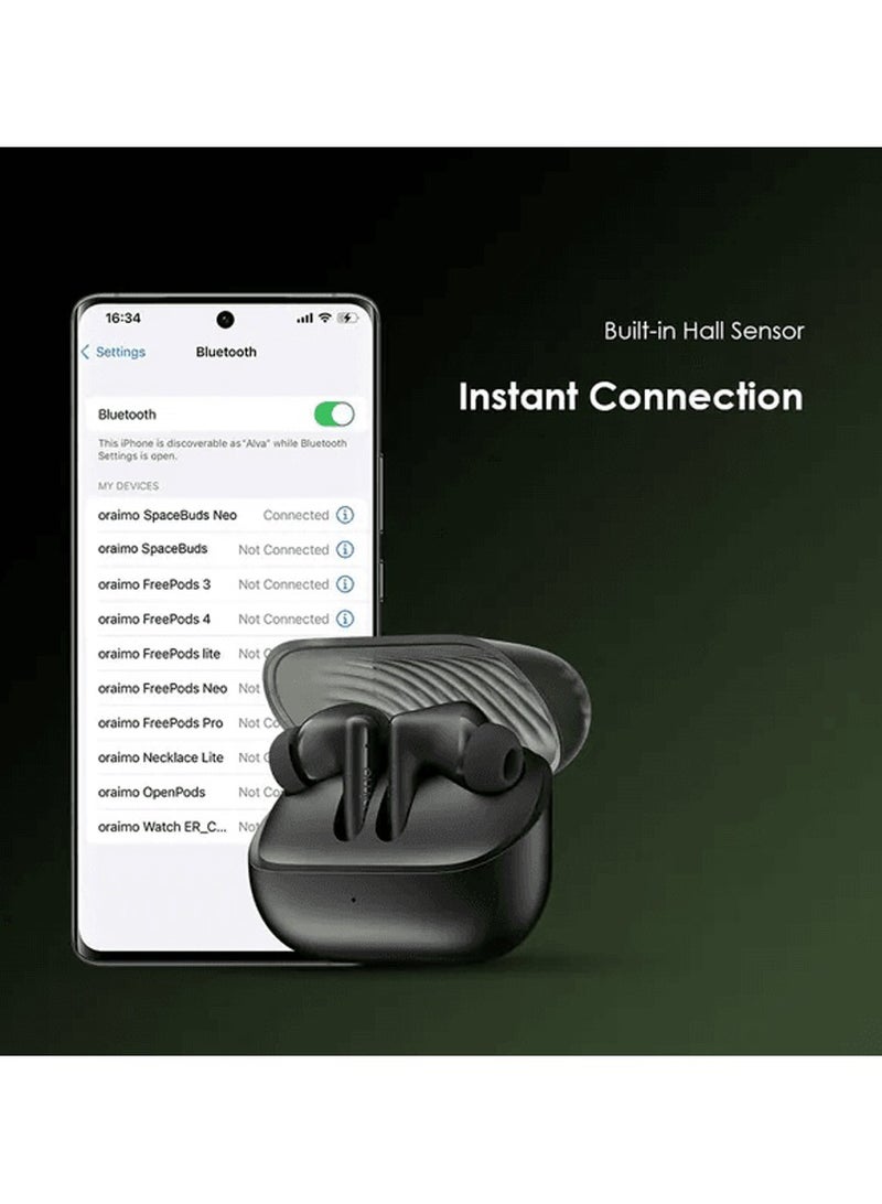 Oraimo - SpaceBuds Neo OTW-323 | True Wireless Earbuds with 30H Playtime, Bluetooth 5.4, Game Mode, Spatial Audio, IPX4 Waterproof, Fast Pairing - Black - Image 1