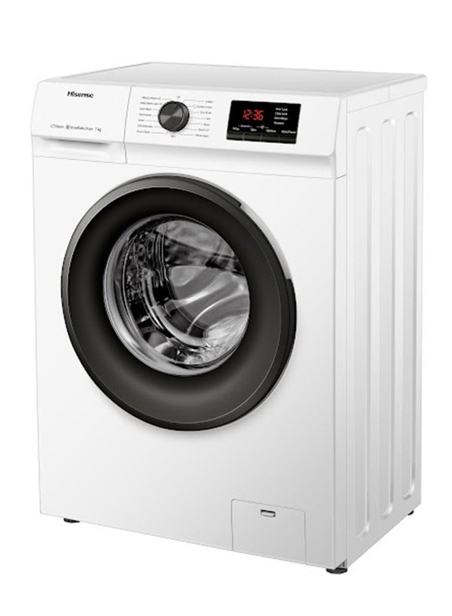 Hisense 7kg Front Load Washing Machine,1200 RPM, 15 Automatic Programs - WFVB7012M White  - Image 2
