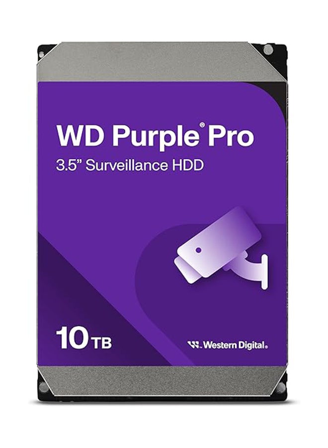 WD Purple Pro 10TB Surveillance Hard Drive, 3.5" SATA 6Gb/s, 7200 RPM, 512MB Cache, AI-Optimized, AllFrame AI, Up to 550TB/Year Workload, 24/7 Operation, Supports 64 HD Cameras + 32 AI Streams, WD Device Analytics | WD102PURP 10 TB  - Image 1