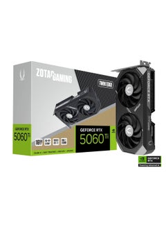 ZOTAC GeForce RTX 5060 Ti 16GB GDDR7 Twin Edge GPU, Blackwell Architecture, 4608 CUDA Cores, 2572 MHz Clock, PCIe 5.0 x8, 128-bit, 28 Gbps, IceStorm 2.0 Dual-Fan Cooling, BladeLink Fans, FREEZE Fan Stop, Metal Backplate, 1x HDMI 2.1b, 3x DisplayPort 2.1b, VRR, SFF Ready, 180W TGP, 8-Pin Power, DirectX 12 Ultimate | ZT-B50620E-10M  - Image 1