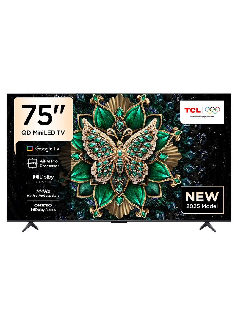 تي سي إل 75 Inch Mini LED 4K Smart TV HDMI 4 USB1 144Hz 75C6K black  - Image 1