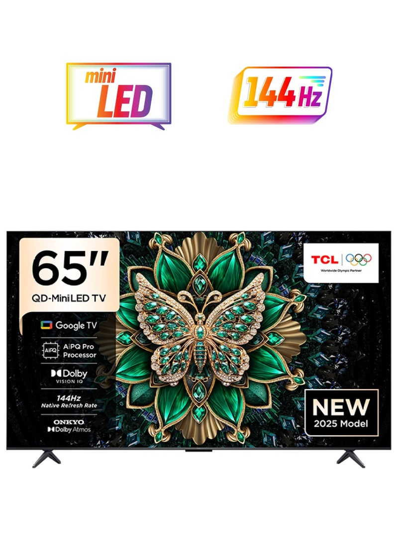 TCL 65 Inch Mini LED 4K Samrt TV HDMI 4 USB1 144Hz 65C6K black - Image 1