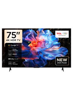 TCL 75 Inch HDR 4K Smart TV HDMI 3 USB1 60Hz 75P6K black 