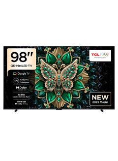 TCL 98 Inch Mini LED 4K Smart TV HDMI 4 USB1 120Hz 98C6K black 