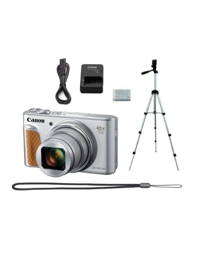 كانون Power Shot SX740 HS Lite Silver With Tripod & Accessories  - Image 1