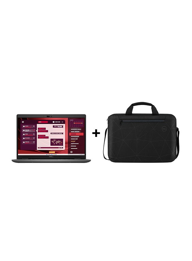 DELL Latitude 3450 Laptop With 14-Inch Display, Intel Core i7-1355U Processor/16GB RAM/512GB SSD/Intel Iris XE Graphics/DOS(Without Windows) +Essential Briefcase Black English/Arabic Black  - Image 1