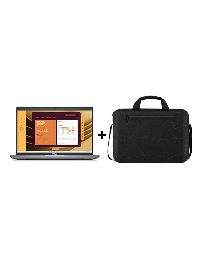 DELL Latitude 5550 Laptop With 15.6 Inch Full HD (1920X1080) Display, Core Ultra 5-125U Processor/16GB RAM DDR5/ 512GB SSD/Intel Iris Xe Graphics/DOS(Without Windows)+Essential Briefcase Black English/Arabic Black  - Image 1