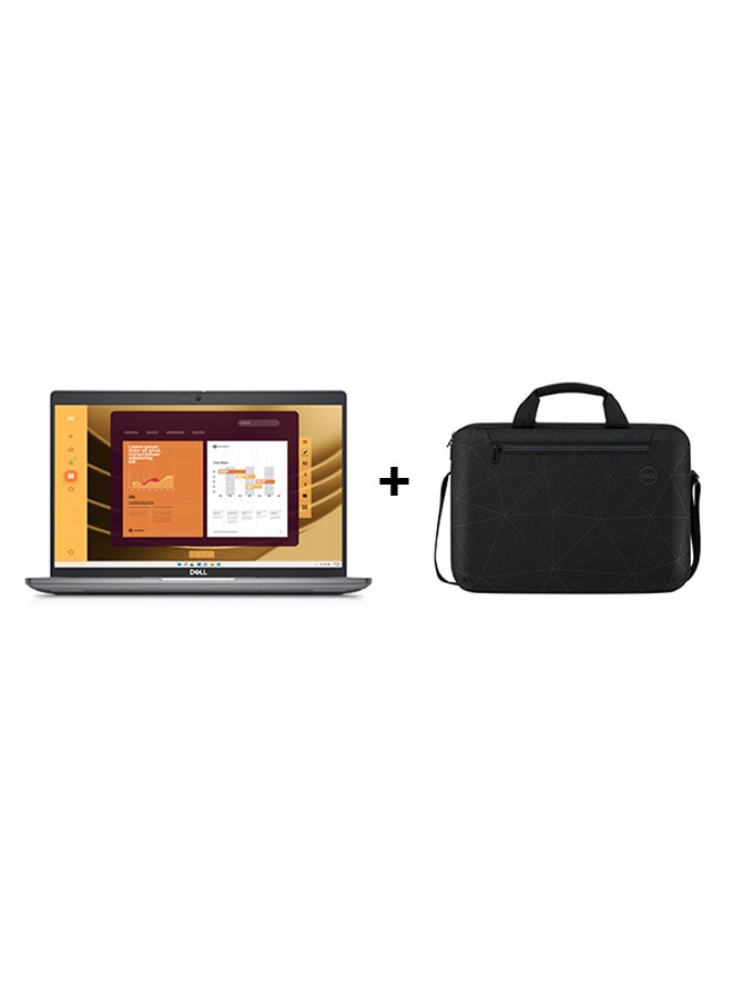 DELL Latitude 5550 Laptop With 15.6 Inch Full HD(1920X1080) Display,Core i7-1355U Processor/8GB RAM DDR5/ 512GB SSD/Intel Iris Xe Graphics/ DOS(Without Windows) +Essential Briefcase Black English/Arabic Black  - Image 1