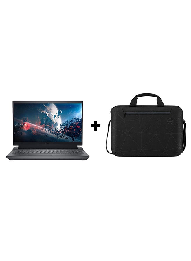 DELL G15 5530 Gaming Laptop With 15.6-inch Full HD (1920x1080)  Display, Core i5-13450HX Processor/16GB RAM DDR5/512GB SSD/6GB Nvidia GeForce RTX 3050 Graphics/DOS(Without Windows) +Essential Briefcase Black English/Arabic Black  - Image 1