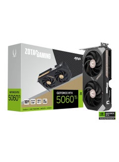 ZOTAC GeForce RTX 5060 Ti 16GB GDDR7 AMP Graphics Card - NVIDIA Blackwell Architecture, DLSS 4, 4608 CUDA Cores, 2632 MHz Boost Clock, 28 Gbps Memory, PCIe 5.0 x8, Dual-Fan IceStorm 2.0 Cooling, 1x 8-Pin Power Connector, 4K/8K HDMI & DisplayPort, Metal Backplate, Compact SFF-Ready Design with White LED Lighting, Freez Fan Stop, Quad Display Support | ZT-B50620F-10M  - Image 1