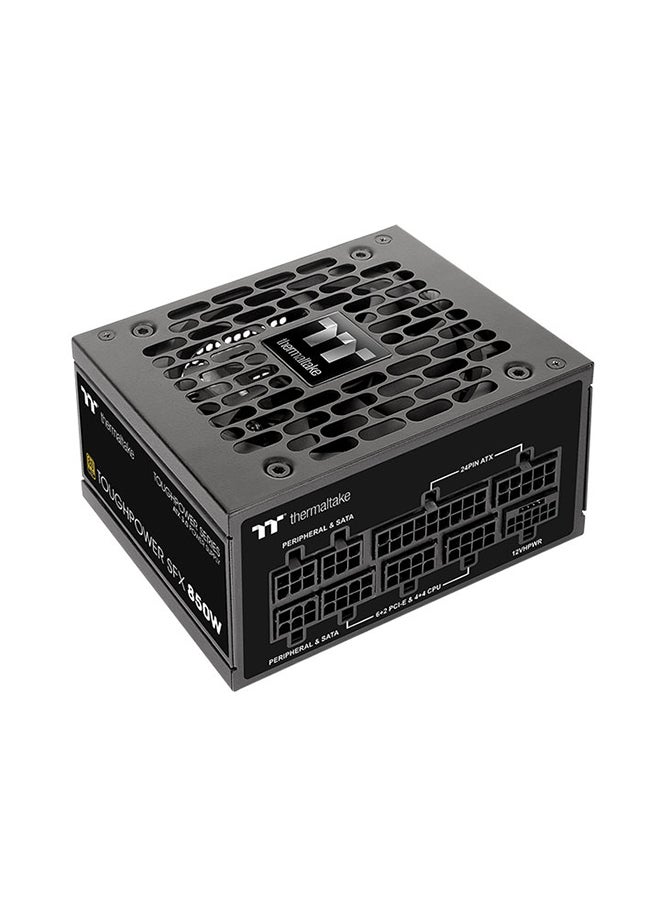 ثيرمال تيك - Toughpower SFX 850W 80+ Gold Fully Modular Power Supply, ATX 3.0 & PCIe 5.0 Ready, Native 12VHPWR (12+4 Pin) Connector, Smart Zero 92mm FDB Fan, Japanese 105°C Capacitors, Compact SFX Form Factor, 100,000h MTBF, TT Premium Edition, Black | PS-STP-0850FNFAGK-1 - Image 1