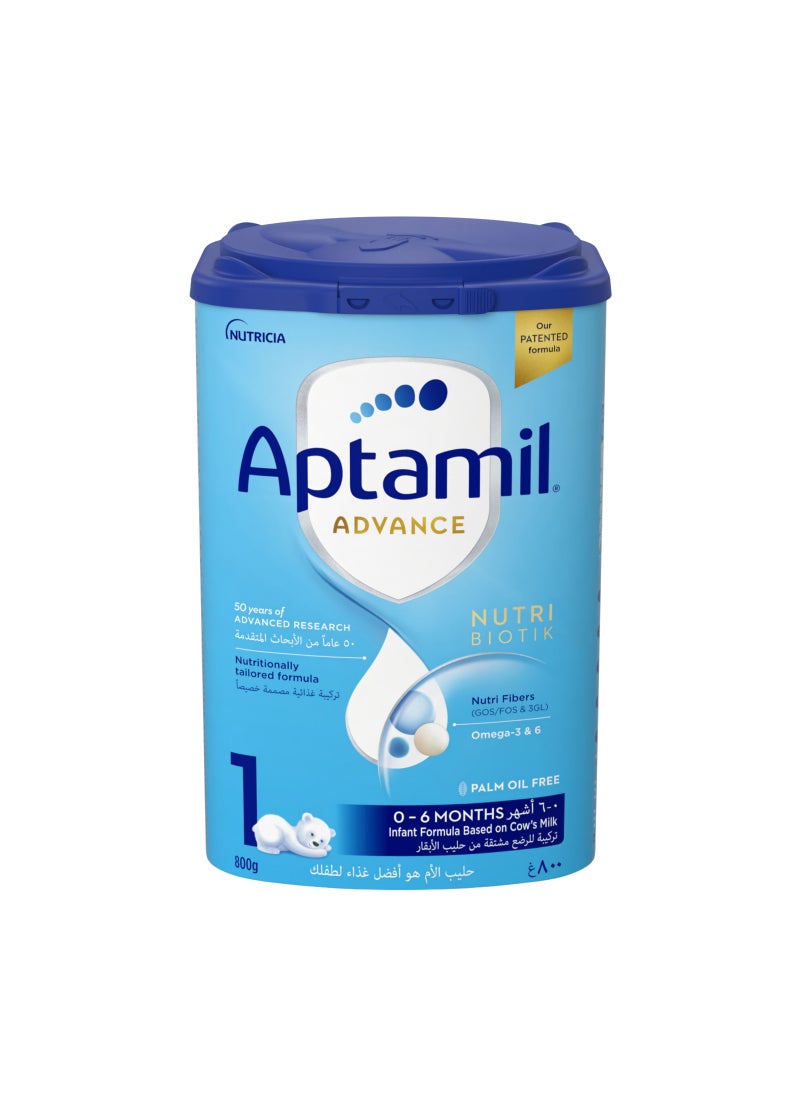 Aptamil Advance Infant Milk Formula Palm Oil Free Stage 1 0-6 Months Plain Pack of 6  - Image 3