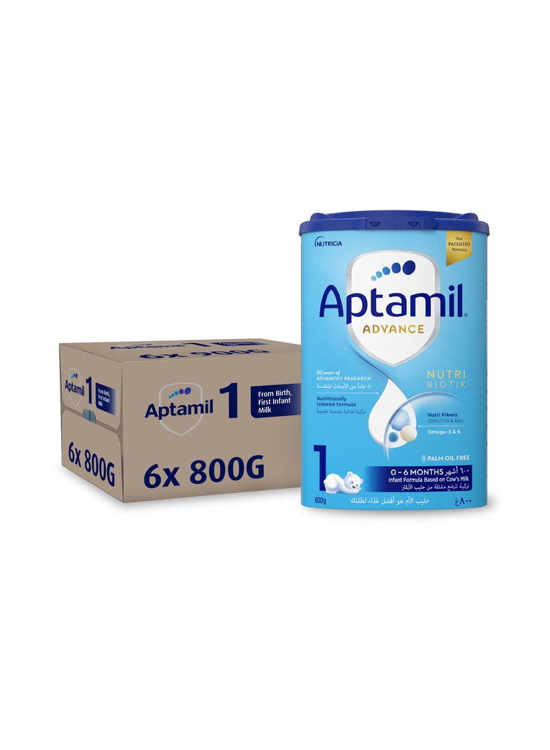 Aptamil Advance 1 Infant Formula Milk From 0-6 Months, Easy To Use Pack Plain Pack of 6 - Image 2