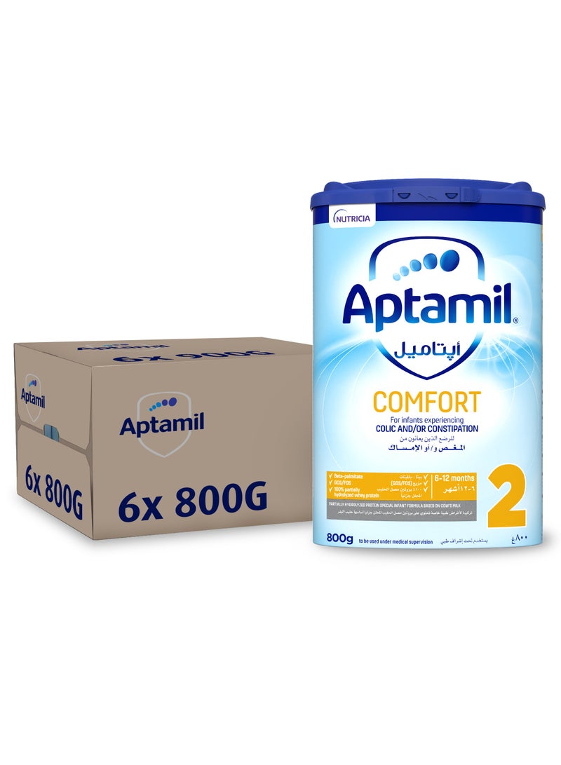 Aptamil Comfort 2 Formula Milk Powder 6-12 Months Plain Pack of 6 - Image 1