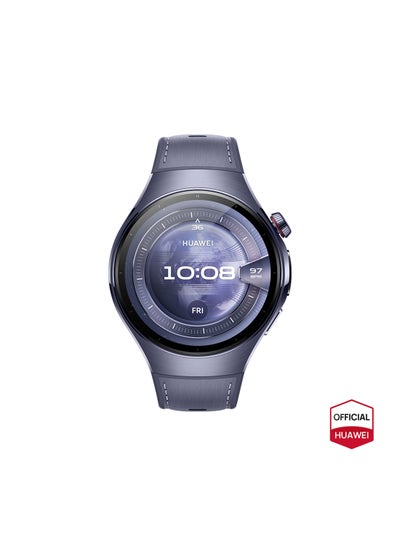 HUAWEI Watch 5 46mm Smartwatch, Multi-sensing X-tap Technology, Real-time Fingertip Blood Oxygen, Health Glance, Esim, Two Battery Modes, Ios and Android Purple