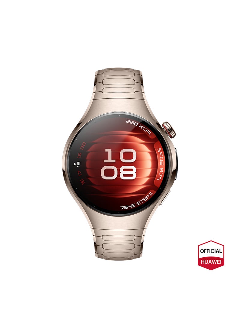 هواوي Watch 5 42mm Smartwatch, Multi-sensing X-tap Technology, Real-time Fingertip Blood Oxygen, Health Glance, Esim, Two Battery Modes, Ios and Android, Sandgold SandGold  - Image 1