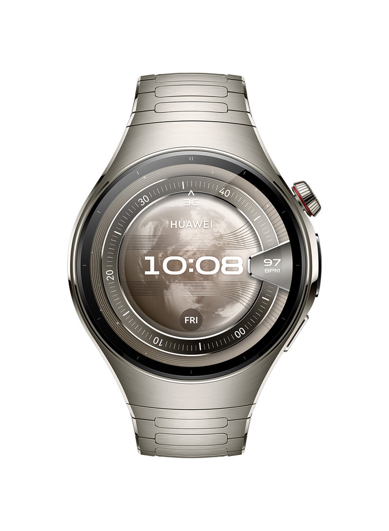 HUAWEI - WATCH 5 46mm Smartwatch, Multi-sensing X-TAP technology, Real-Time Fingertip Blood Oxygen, Health Glance, eSIM, Two Battery Modes, iOS And Android + Free FreeBuds 6i - Silver - Image 1