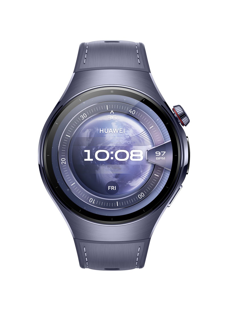 HUAWEI - WATCH 5 46mm Smartwatch, Multi-sensing X-TAP technology, Real-Time Fingertip Blood Oxygen, Health Glance, eSIM, Two Battery Modes, iOS And Android + Free FreeBuds 6i - Purple - Image 1