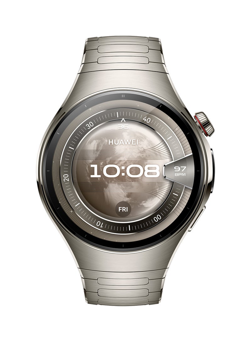 HUAWEI - WATCH 5 46mm Smartwatch, Multi-sensing X-TAP technology, Real-Time Fingertip Blood Oxygen, Health Glance, eSIM, Two Battery Modes, iOS And Android + Free FreeBuds 6i + Strap - Silver - Image 1
