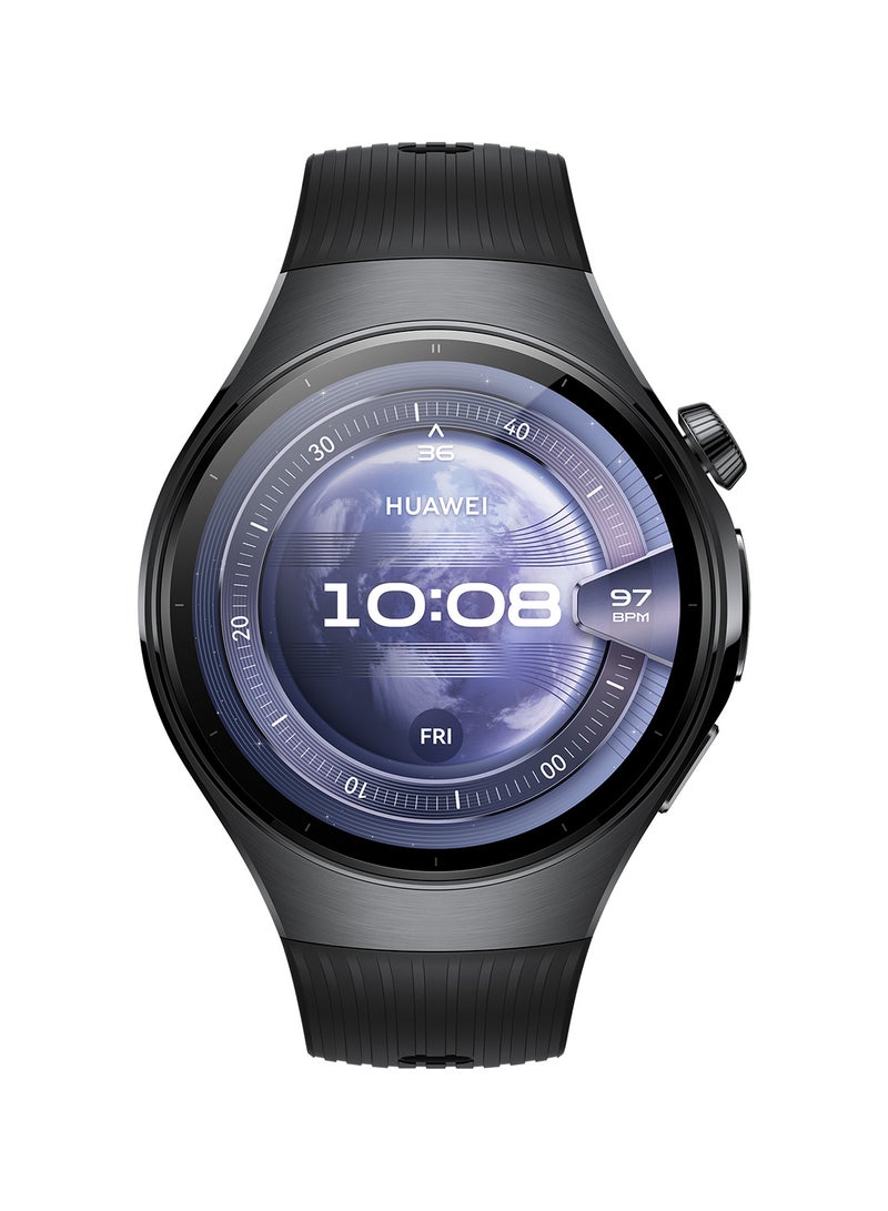 HUAWEI - WATCH 5 46mm Smartwatch, Multi-sensing X-TAP technology, Real-Time Fingertip Blood Oxygen, Health Glance, eSIM, Two Battery Modes, iOS And Android + Free FreeBuds 6i + Strap - Black - Image 1