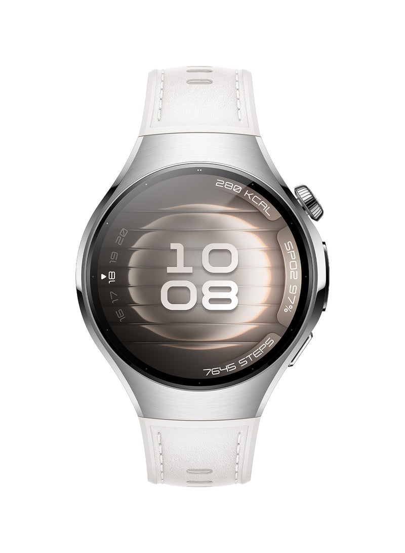 هواوي - WATCH 5 46mm Smartwatch, Multi-sensing X-TAP technology, Real-Time Fingertip Blood Oxygen, Health Glance, eSIM, Two Battery Modes, iOS And Android + Free FreeBuds 6i + Strap - White - Image 1