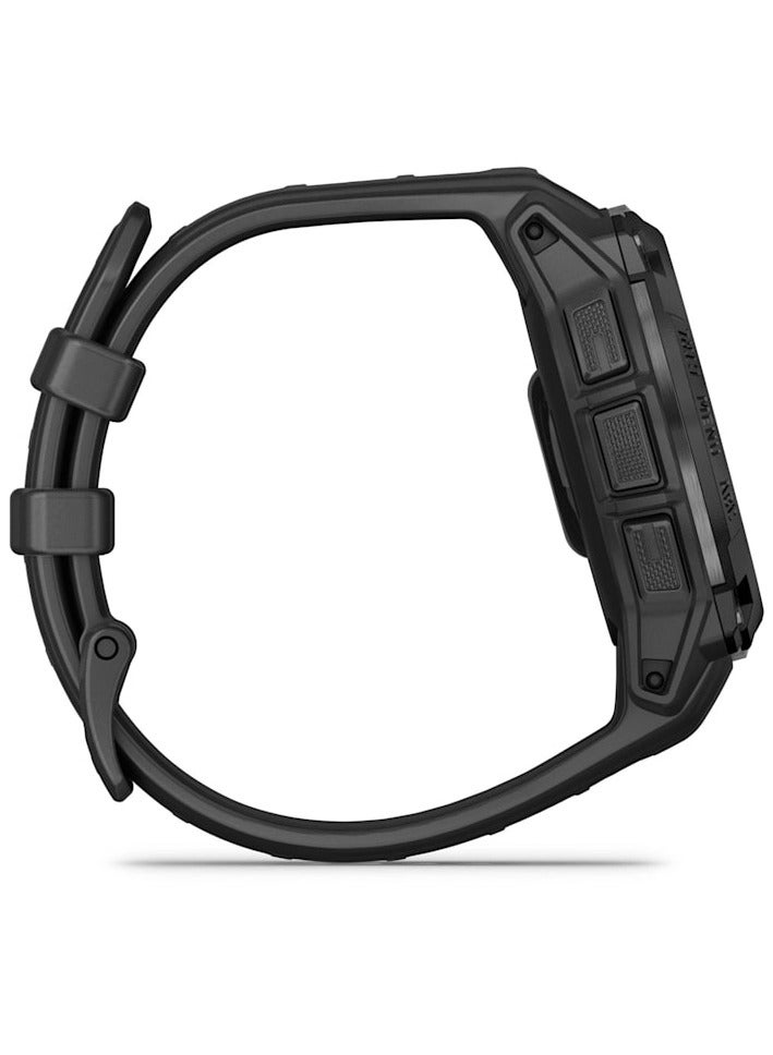 Instinct 3 - 45MM - Black with Black Band - Up to 28 days of Battery Life - 1.1" Sunlight-visible, transflective memory-in-pixel , Power Glass, Heart Rate Monitor, All day stress monitor, Solar charging, Super bright LED flashlight, iOS and Android compatible black