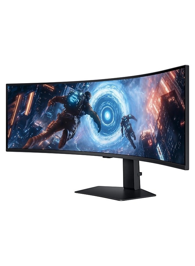 Samsung - 49 inch Odyssey G9 Dual QHD 144Hz 1ms Curved (1000R) (32:9) Gaming Monitor, VESA DisplayHDR 600, AMD FreeSync premium Pro, Dual Connect, Auto Source Switch+, height Adjustable, Swivel, G91F LS49FG910EMXUE black - Image 1