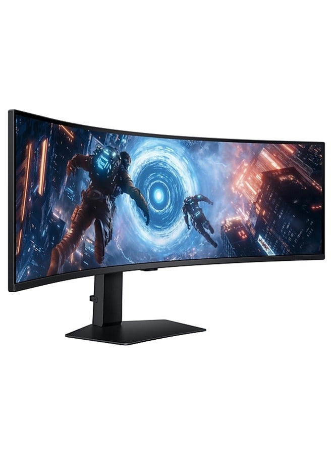 Samsung - 49 inch Odyssey G9 Dual QHD 144Hz 1ms Curved (1000R) (32:9) Gaming Monitor, VESA DisplayHDR 600, AMD FreeSync premium Pro, Dual Connect, Auto Source Switch+, height Adjustable, Swivel, G91F LS49FG910EMXUE black - Image 1