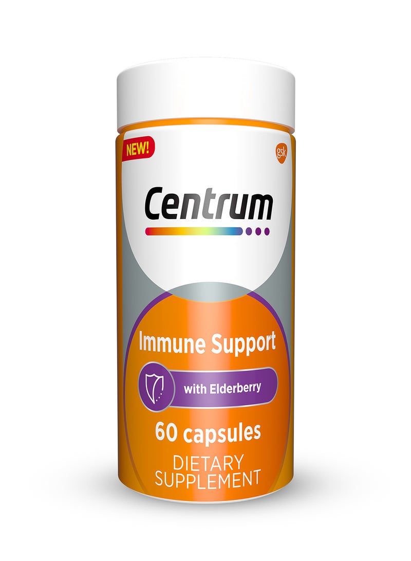 Centrum Immune Support, Specialized Immunity supplement with Vitamins C, D, Zinc and Elderberry Extract – 60 tablets  - Image 1